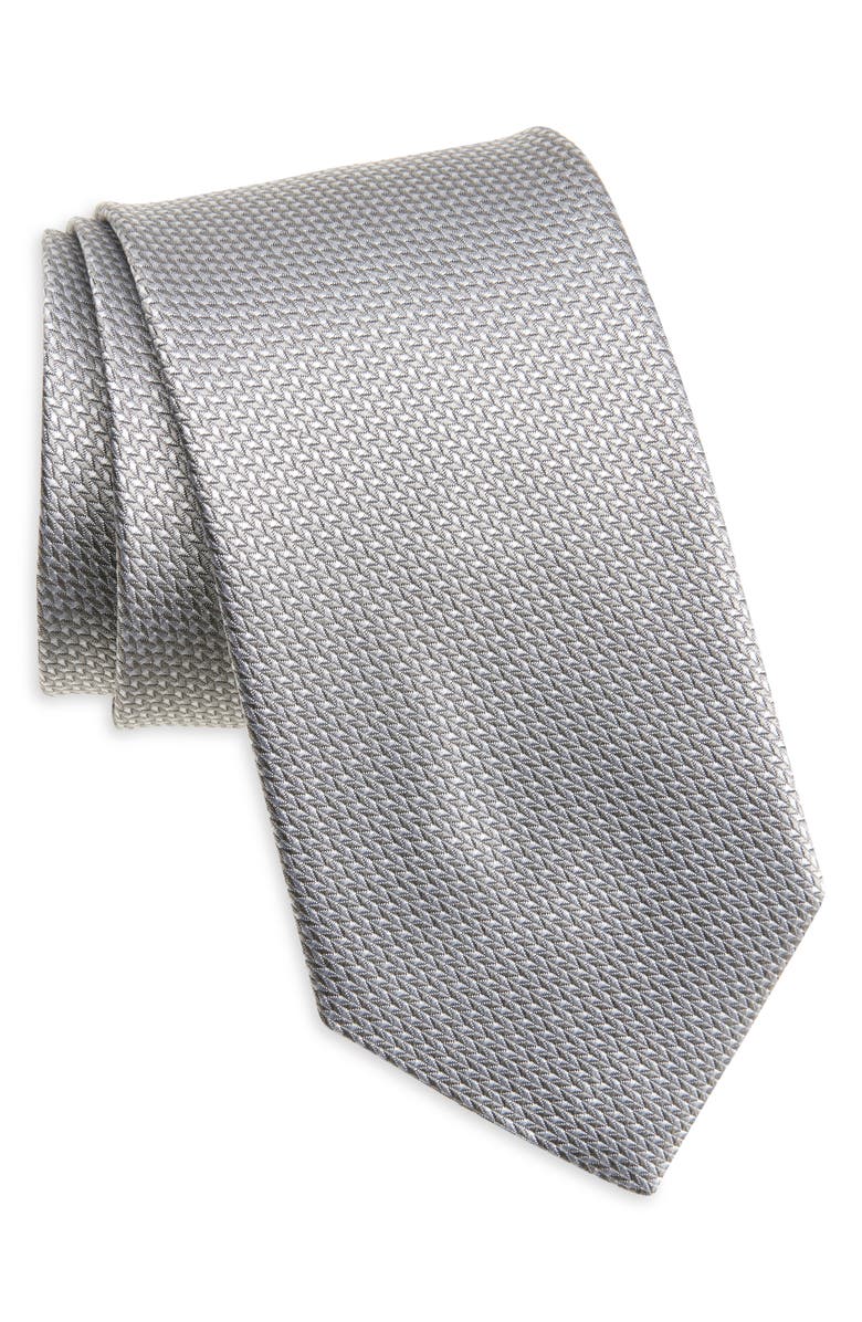 David Donahue Solid Silk Tie, Main, color,