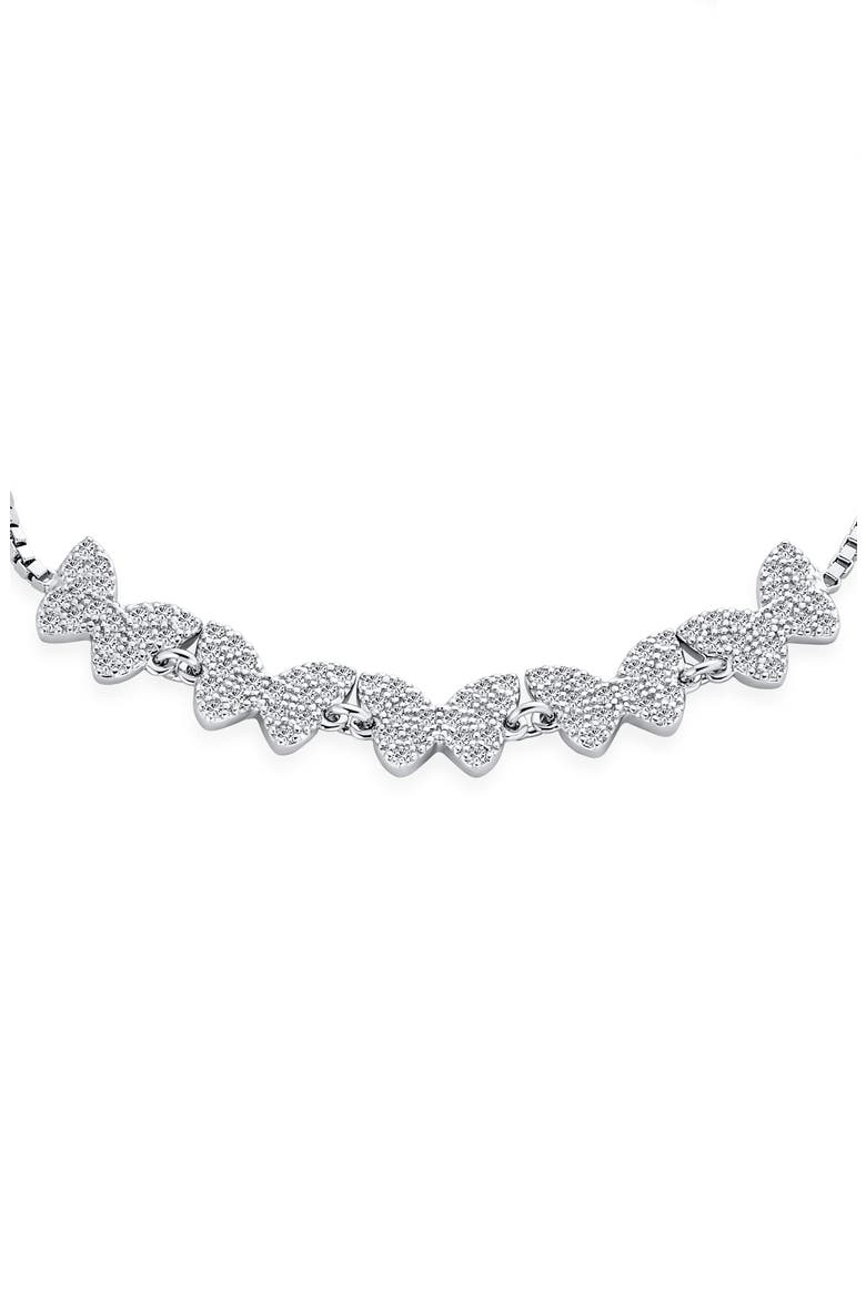 CZ Butterfly Slider Bracelet, Alternate, color, SILVER
