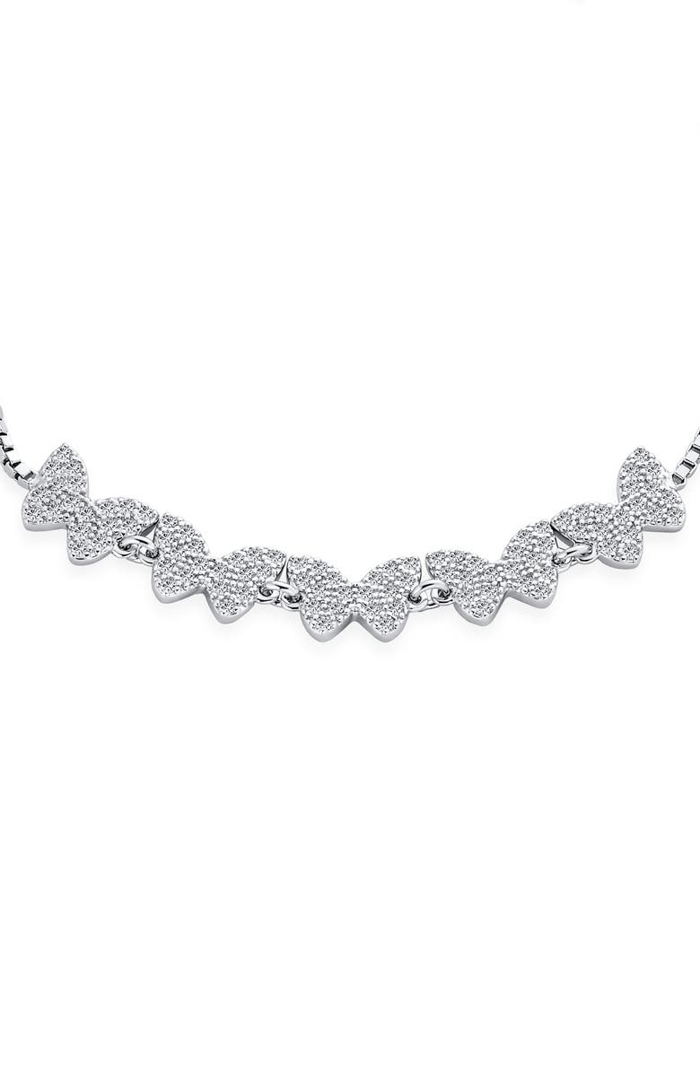 BLING JEWELRY CZ Butterfly Slider Bracelet, Alternate, color, Silver