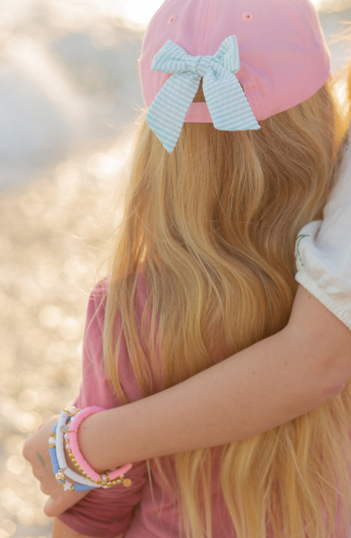 Bits & Bows Mermaid Twill Bow Baseball Hat In Pink