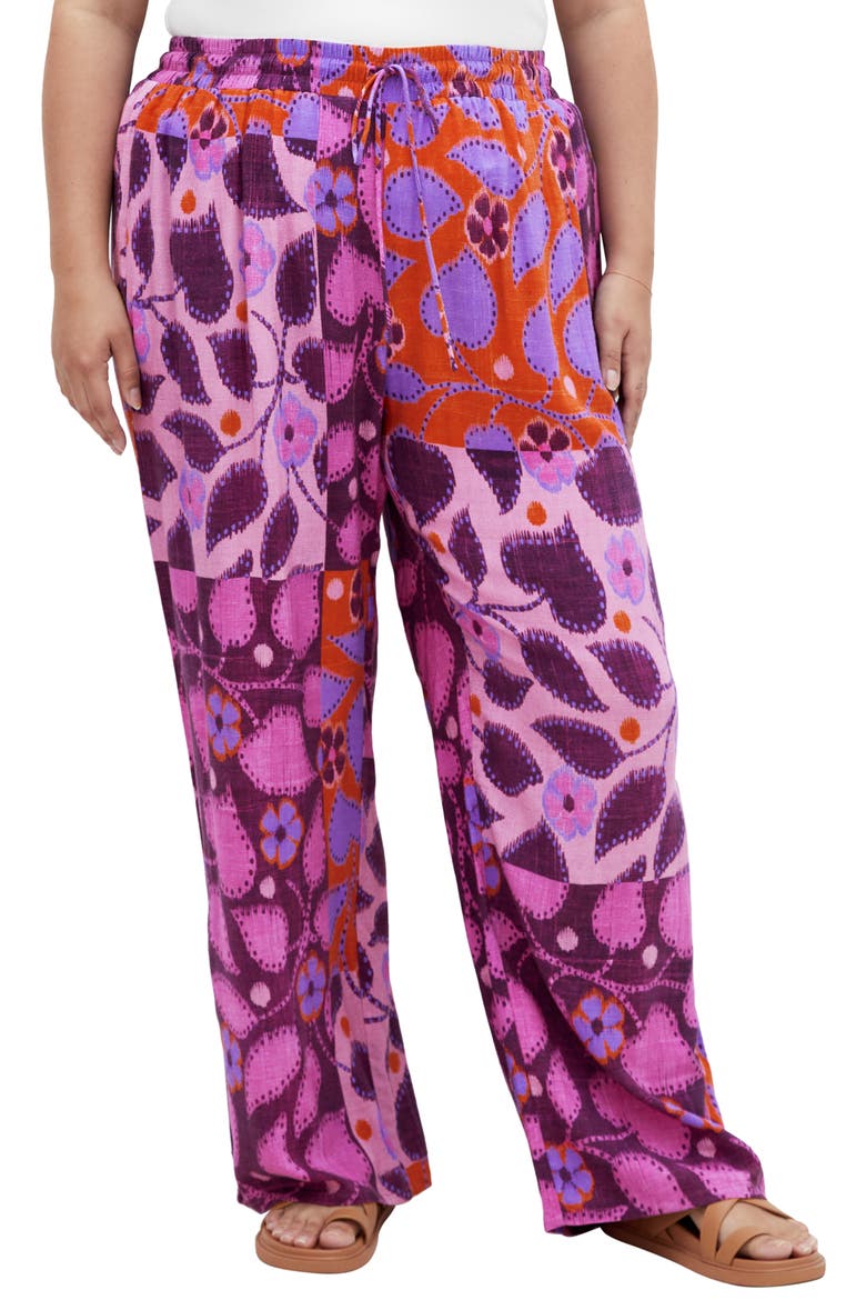 Lorie Print Wide Leg Pants, Main, color, ABSTRACT