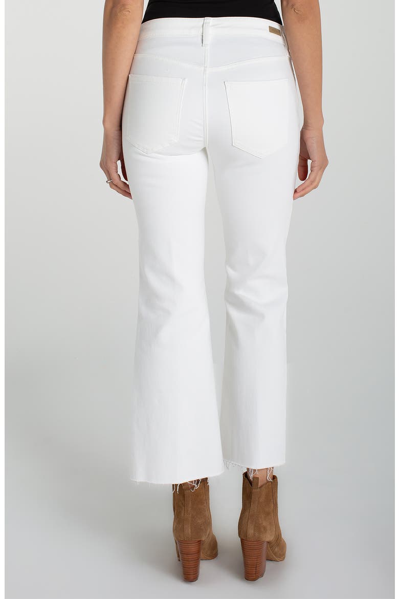 Hannah Raw Split Hem Crop Flare Jeans, Alternate, color, BRIGHT WHITE