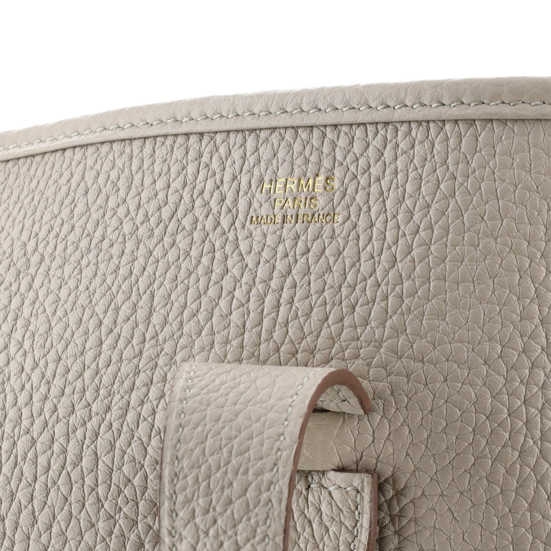 Pre-Owned Hermes Evelyne Bag Gen III Clemence GM, Alternate, color, Beton