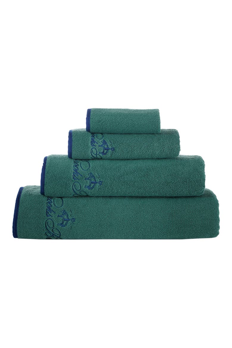 Contrast Frame Cotton Towel Set, Alternate, color, DEEP JUNGLE