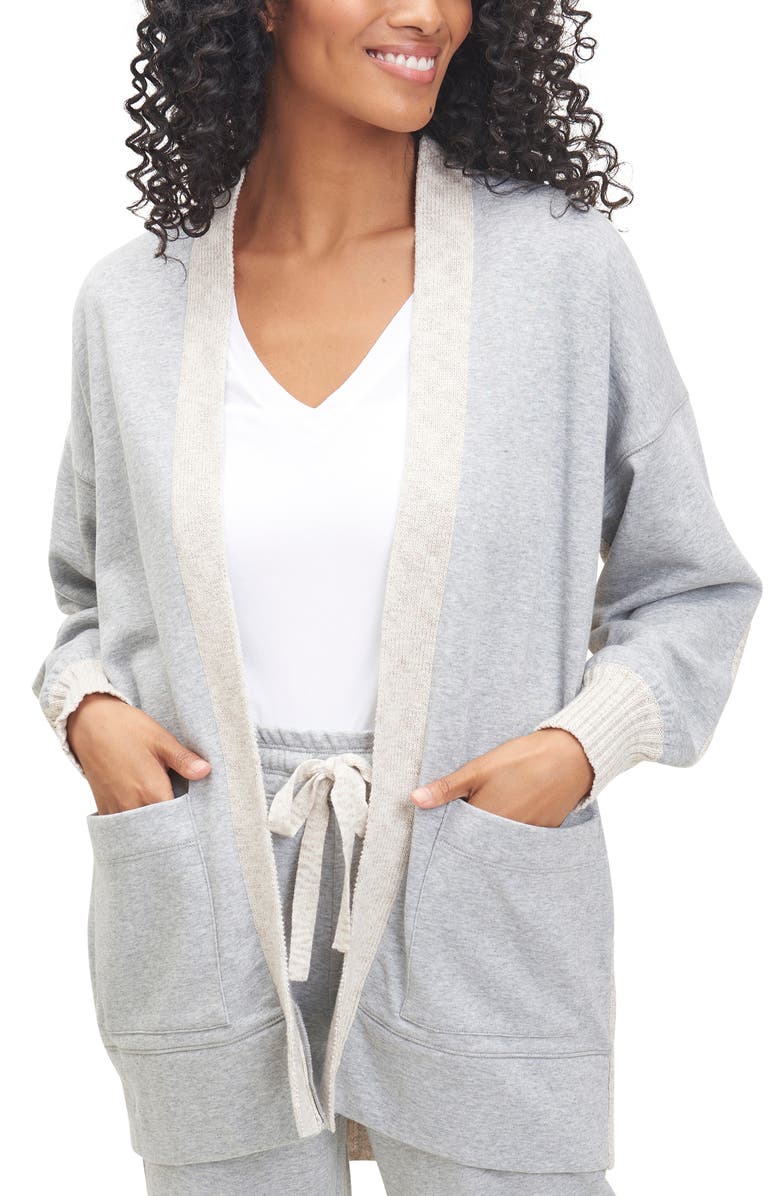 Splendid Jayla Mixed Media Open Front Cardigan, Main, color, 