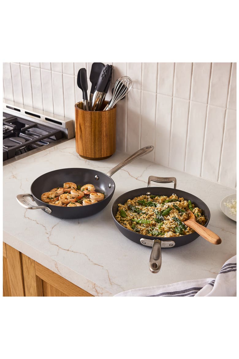 HA1 Ceramic Nonstick 2-Piece Fry Pan Set, Alternate, color, GRAY