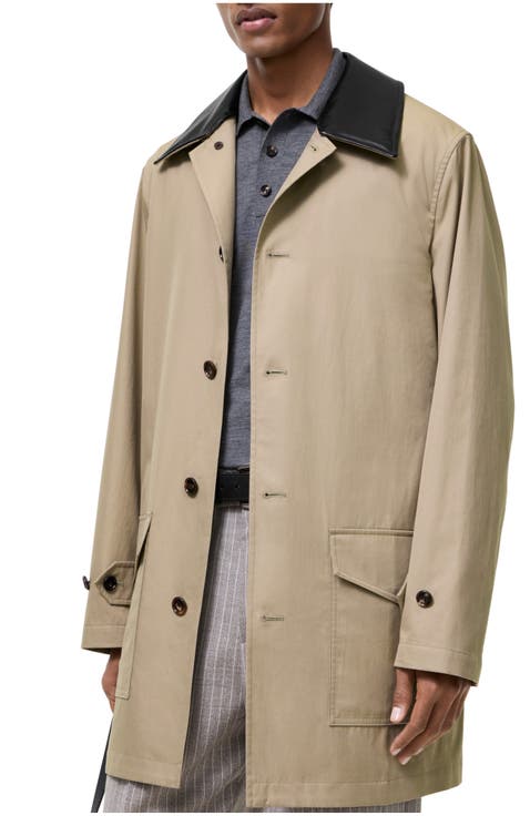 Mid-length Leather Collar Meadowbank Car Coat