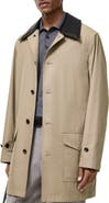 Burberry Mid-length Leather Collar Meadowbank Car Coat