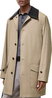 Burberry Mid-length Leather Collar Meadowbank Car Coat