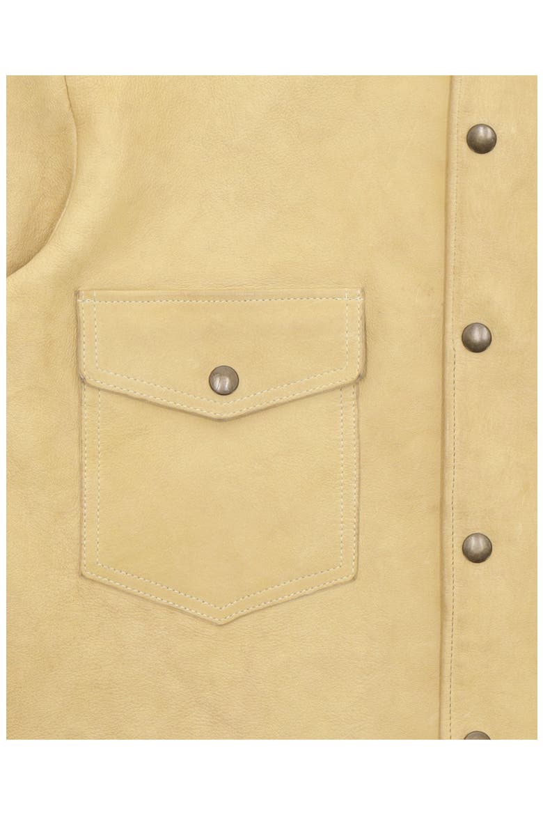 Quarter Deer Skin Leather Jacket, Alternate, color, Cream