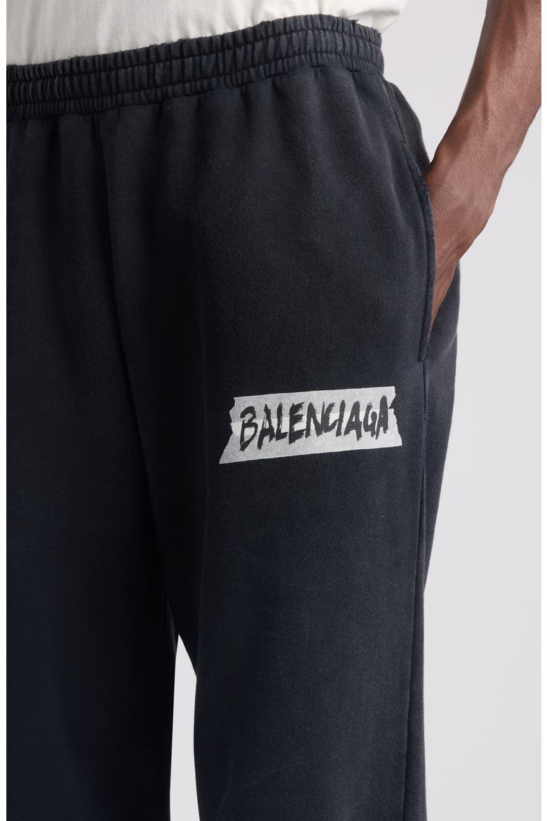 Masking Tape Logo Heavy Fleece Sweatpants, Alternate, color, 1041 FADED WASHED BLACK