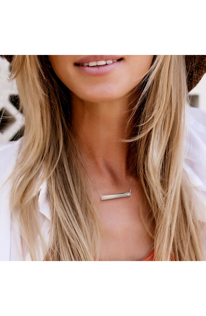 Julianna B. White Sapphire Linear Necklace Sterling Silver, Alternate, color, Sterling Silver