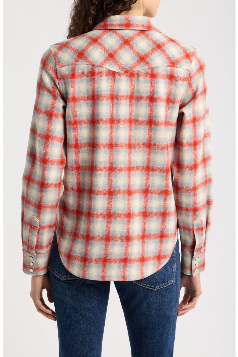 Gambler Plaid Wool Shirt, Alternate, color, RED/ AQUA OMBRE