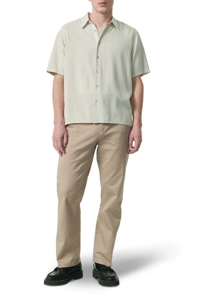 rag & bone Dalton Dobby Short Sleeve Button-Up Shirt, Alternate, color, Light Grey