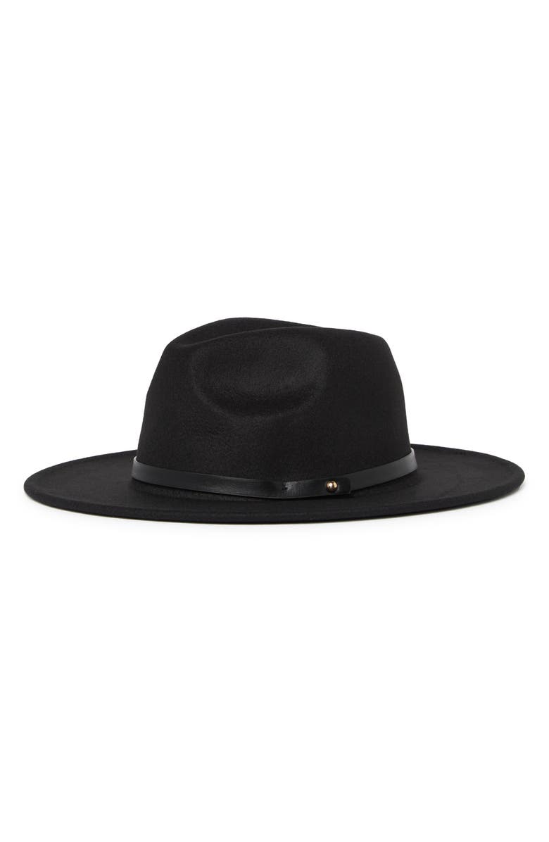 Melrose and Market Faux Leather Trim Felt Panama Hat, Main, color, 