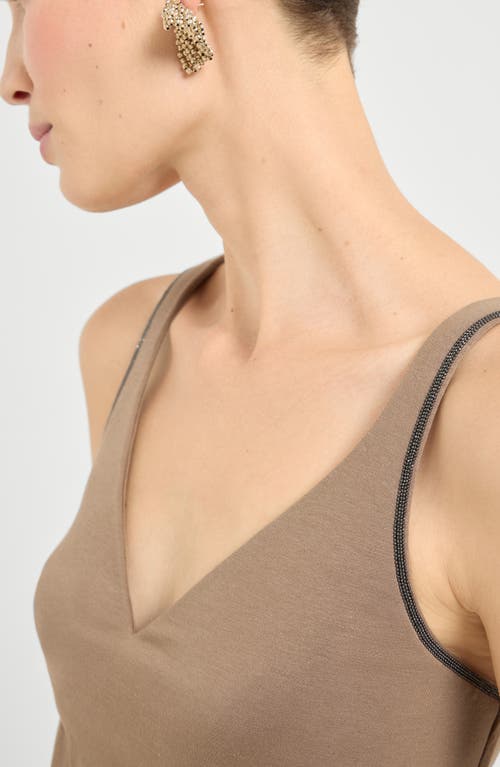 Brunello Cucinelli Jersey Top In Brown