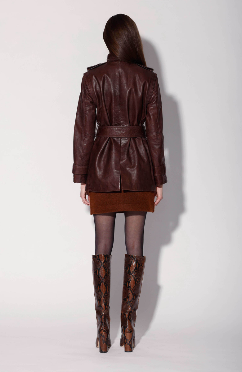 Walter Baker Imani Leather Jacket, Alternate, color, Chocolate