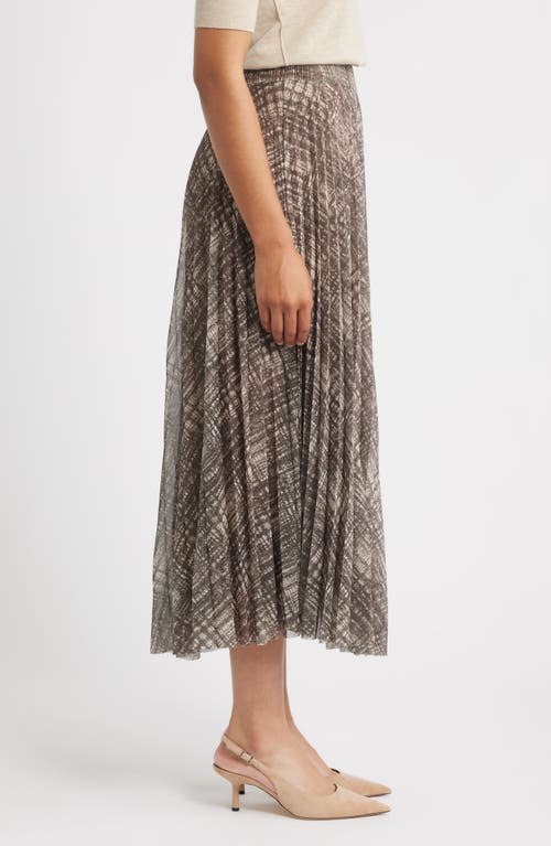 Hugo Boss Boss Edrisa Pleated Midi Skirt In Brown