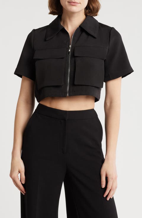Barcelona Short Sleeve Crop Utility Jacket