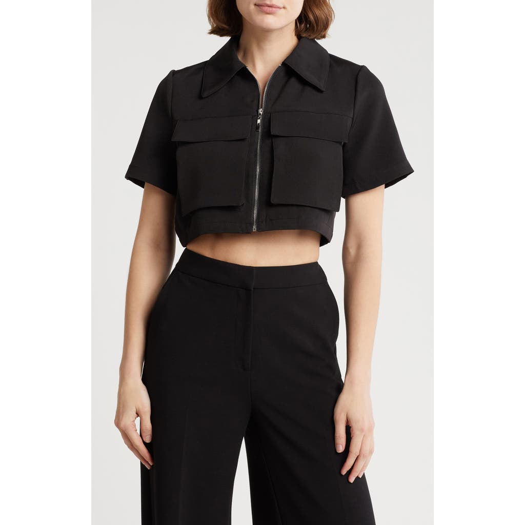 Love By Design Barcelona Short Sleeve Crop Utility Jacket