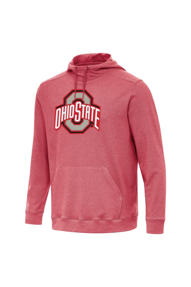 Men's Antigua Heather Scarlet Ohio State Buckeyes Cloud Pullover Hoodie, Alternate, color, Heather Red