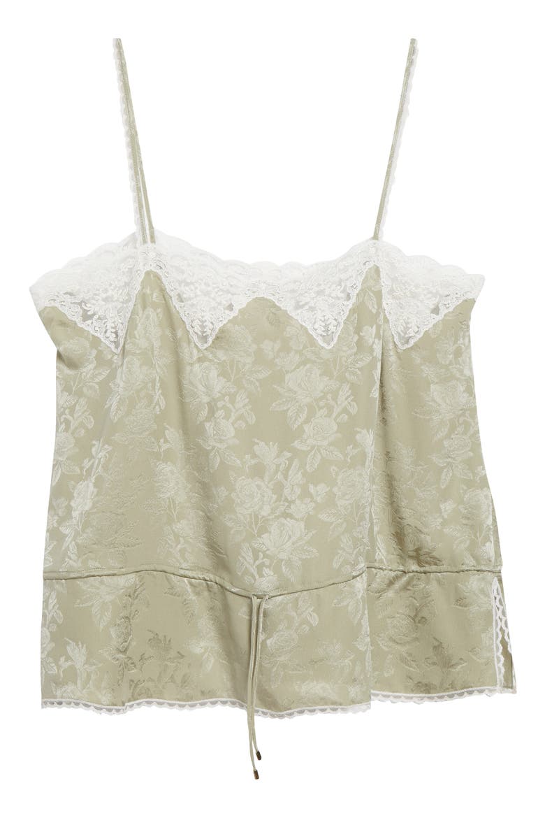 Rose Jacquard Organic Silk Camisole, Alternate, color, CLEAR GREEN