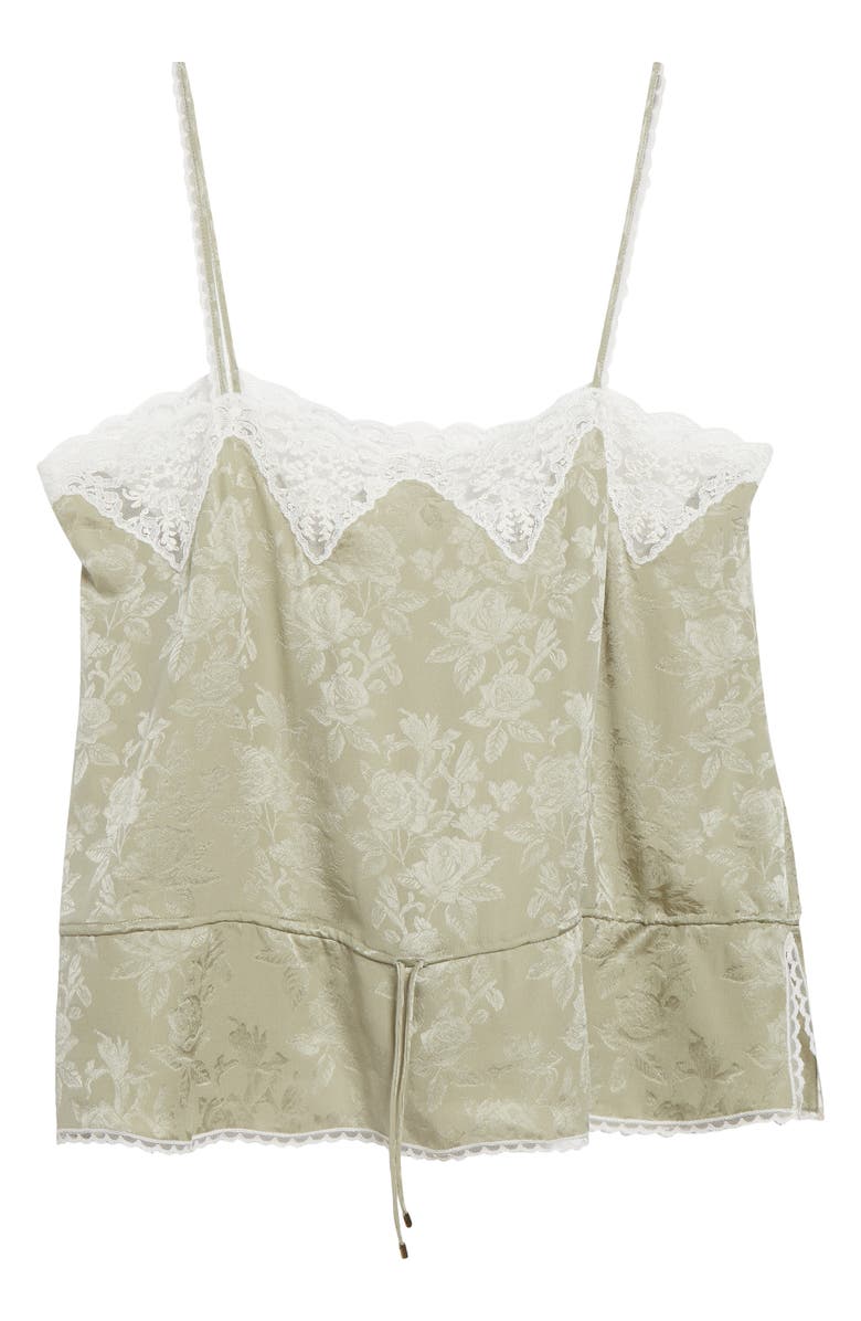 Chloé Rose Jacquard Organic Silk Camisole, Alternate, color, Clear Green