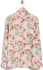 Tommy Bahama Lei-Z Days Floral Linen Long Sleeve Button Up Shirt