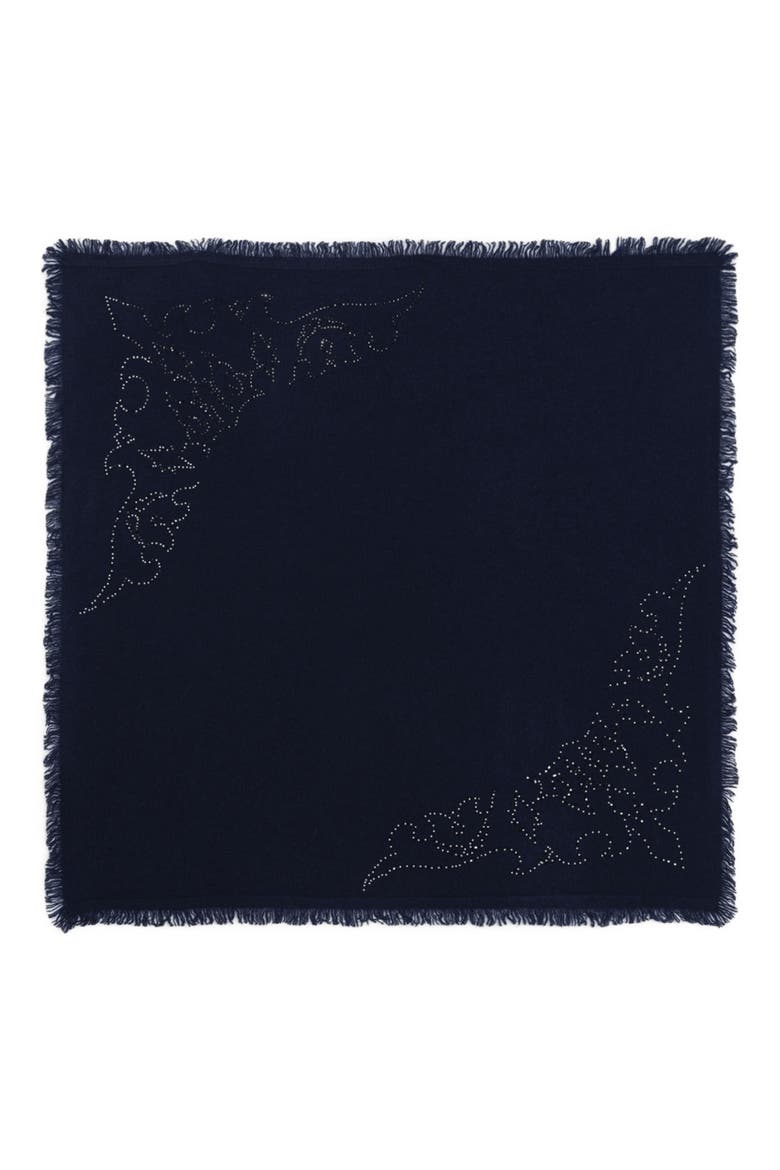 Stevie Strass Western Cashmere Square Scarf, Alternate, color, SILENT