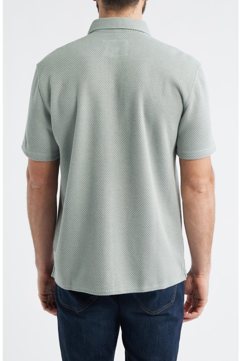 Linden Textured Short Sleeve Button-Up Shirt, Alternate, color, SAGE