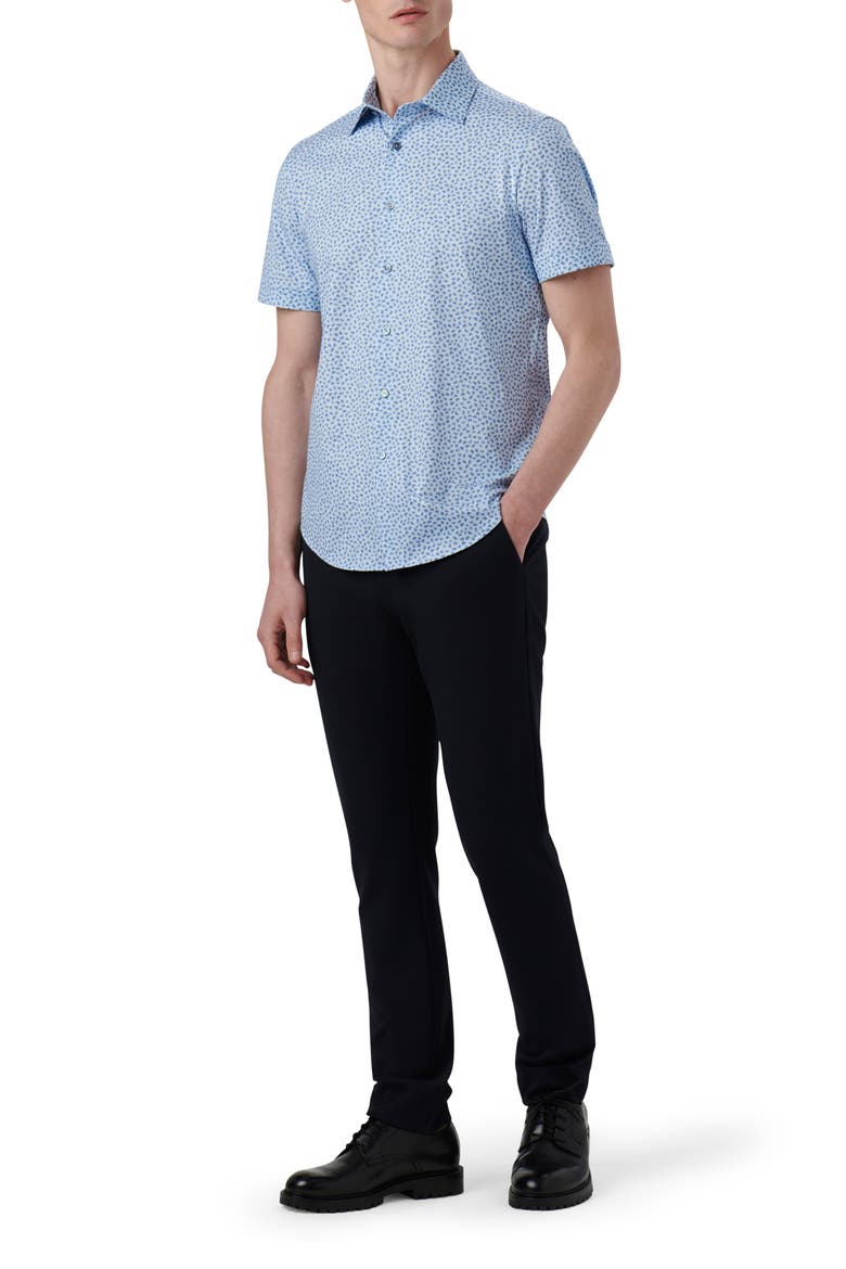 Miles OoohCotton® Print Short Sleeve Button-Up Shirt, Alternate, color, AIR BLUE