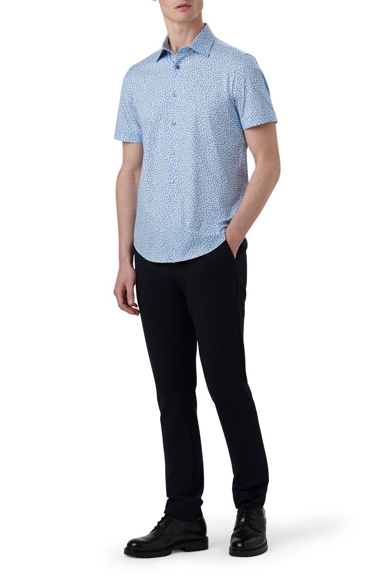 Bugatchi Miles OoohCotton<sup>®</sup> Print Short Sleeve Button-Up Shirt, Alternate, color,