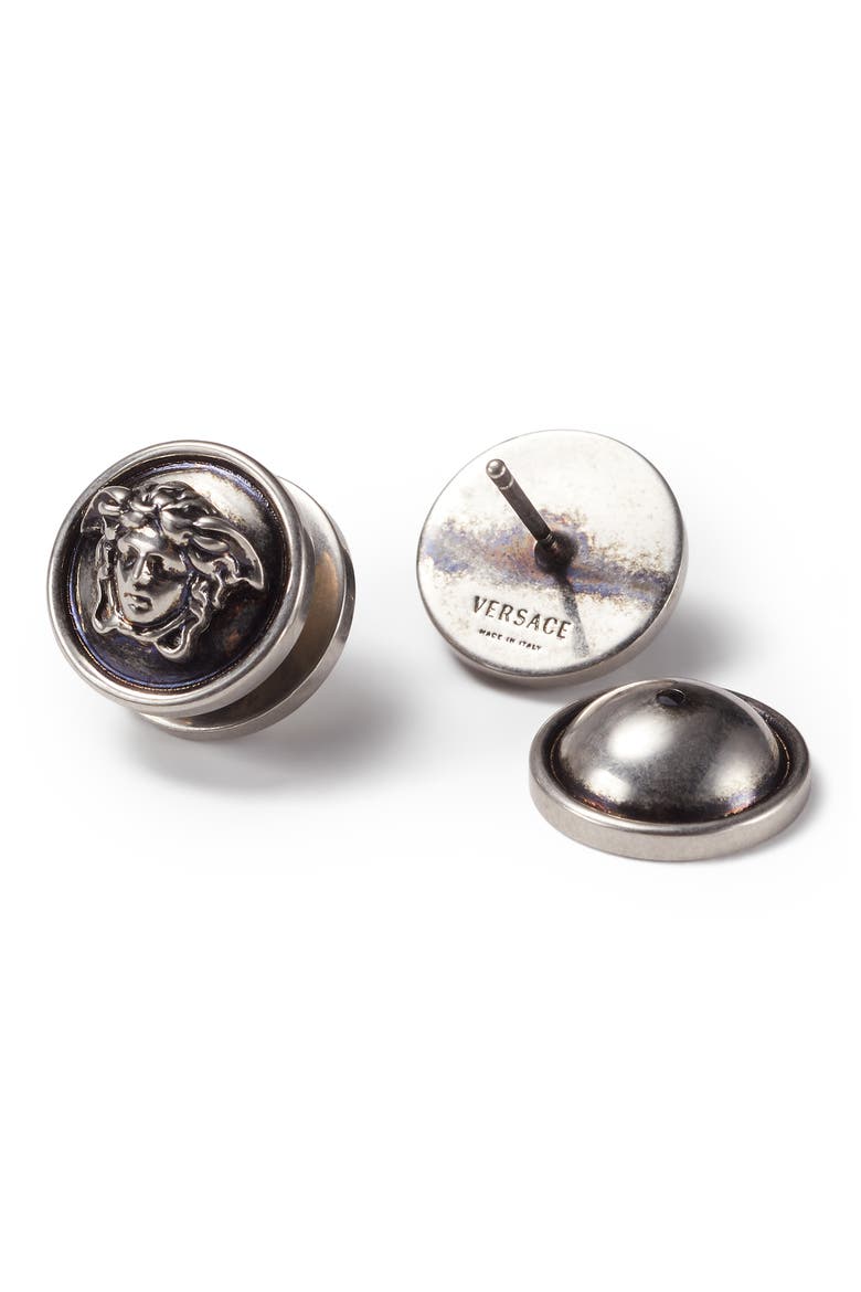 Le Medusa Stud Earrings, Alternate, color, PALLADIUM 82