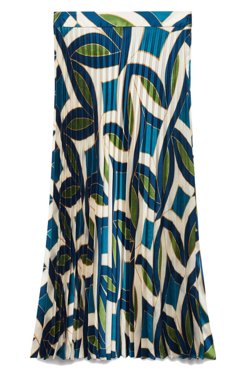 MANGO Pleated Print Midi Skirt, Alternate, color, 
