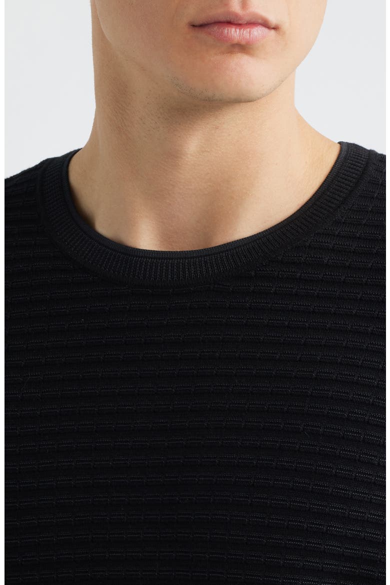 Harvey Stripe Cotton Blend Sweater, Alternate, color, BLACK