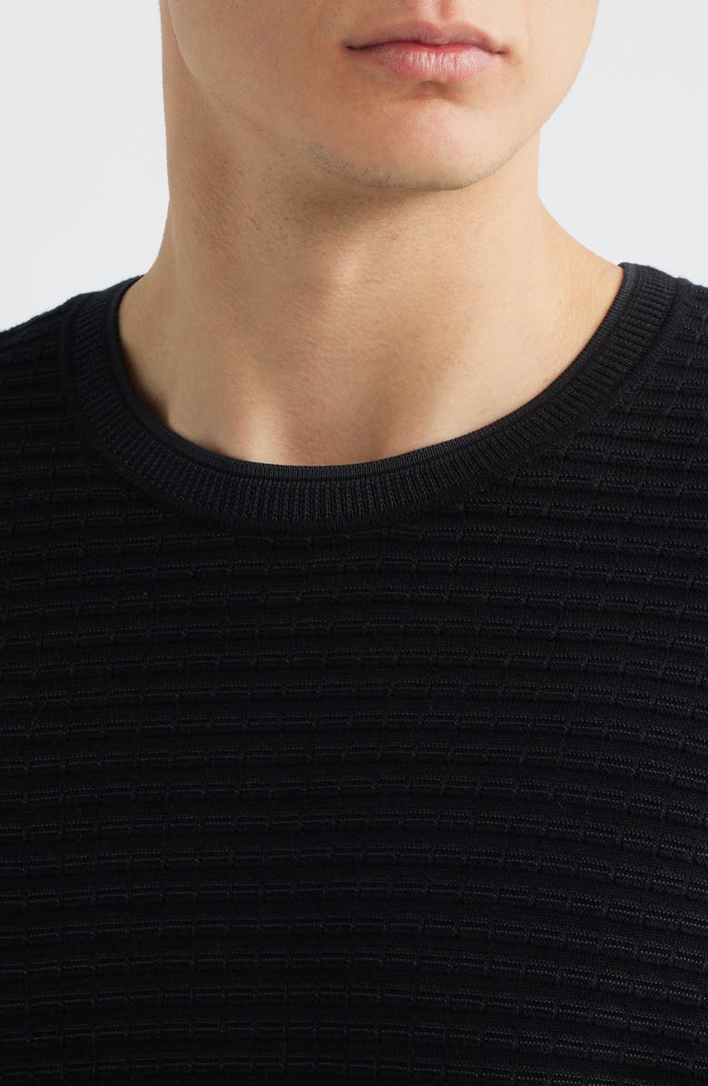 rag & bone Harvey Stripe Cotton Blend Sweater, Alternate, color, Black