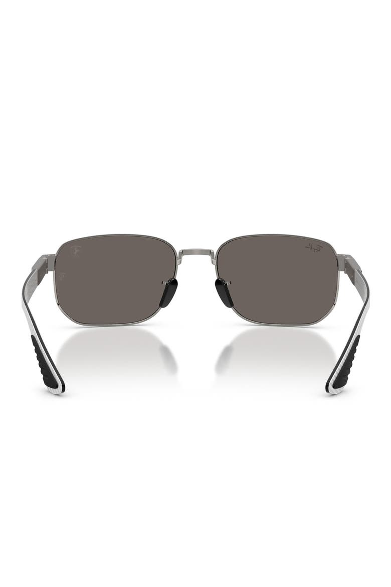 59mm Ferrari Irregular Sunglasses, Alternate, color, GUNMETAL / DARK GREY