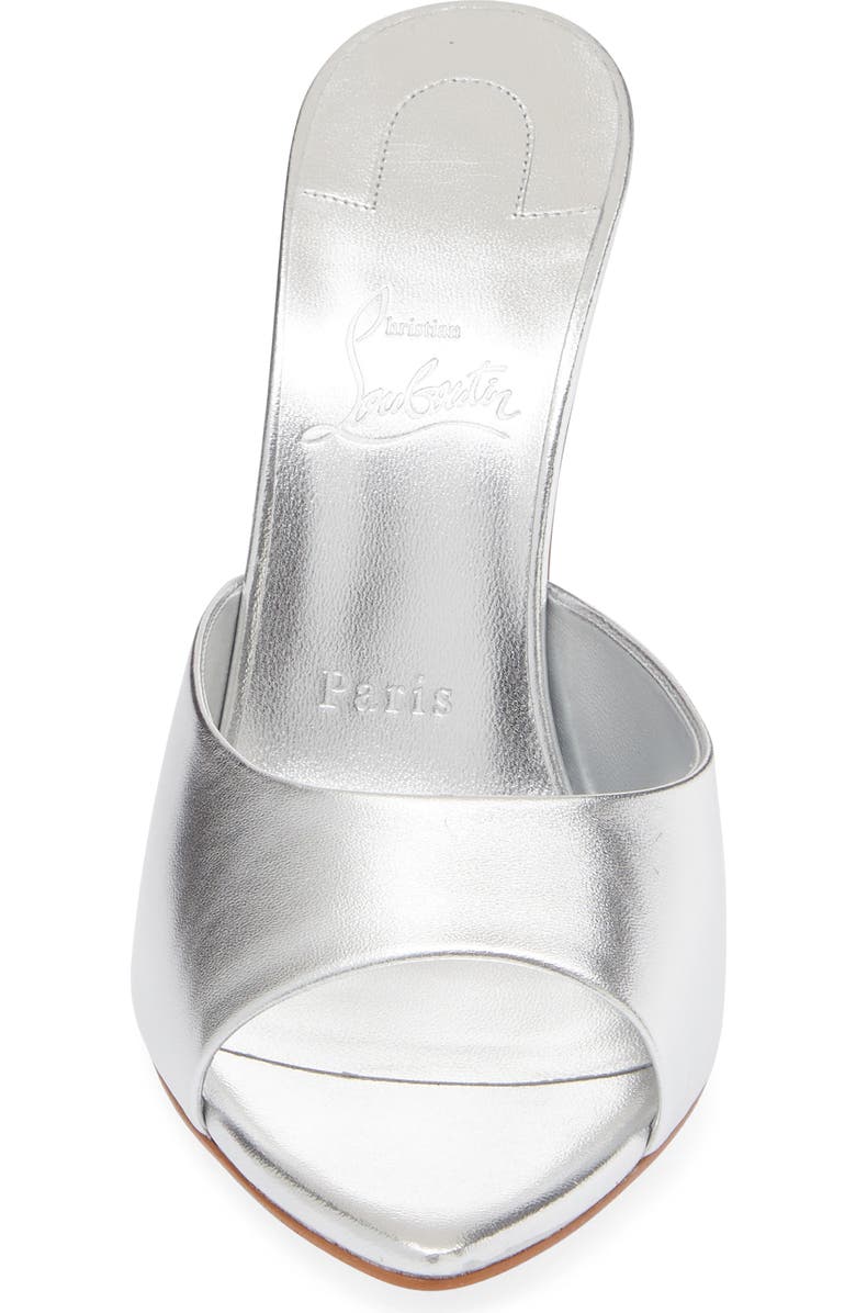 Christian Louboutin Miss Z Pointed Toe Metallic Sandal, Alternate, color, S211 Silver/ Lin Silver