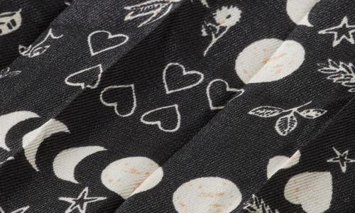 Scotch & Soda Mixed Print Crinkle Pleat Skirt In Black