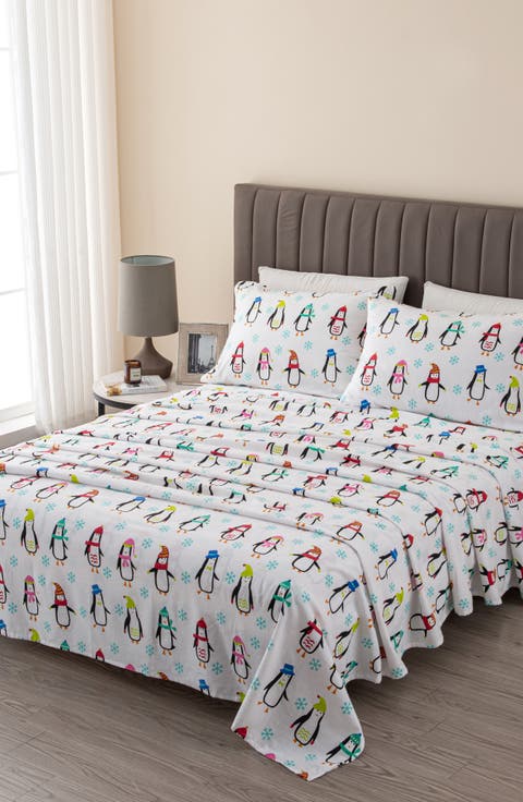 Turkish Cotton Flannel Christmas Sheet Set