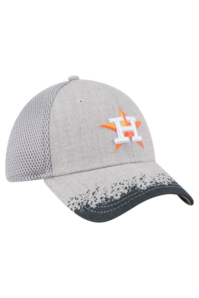 Men's New Era Gray Houston Astros Visor Paint Splatter 39THIRTY Flex Hat, Alternate, color, Gray