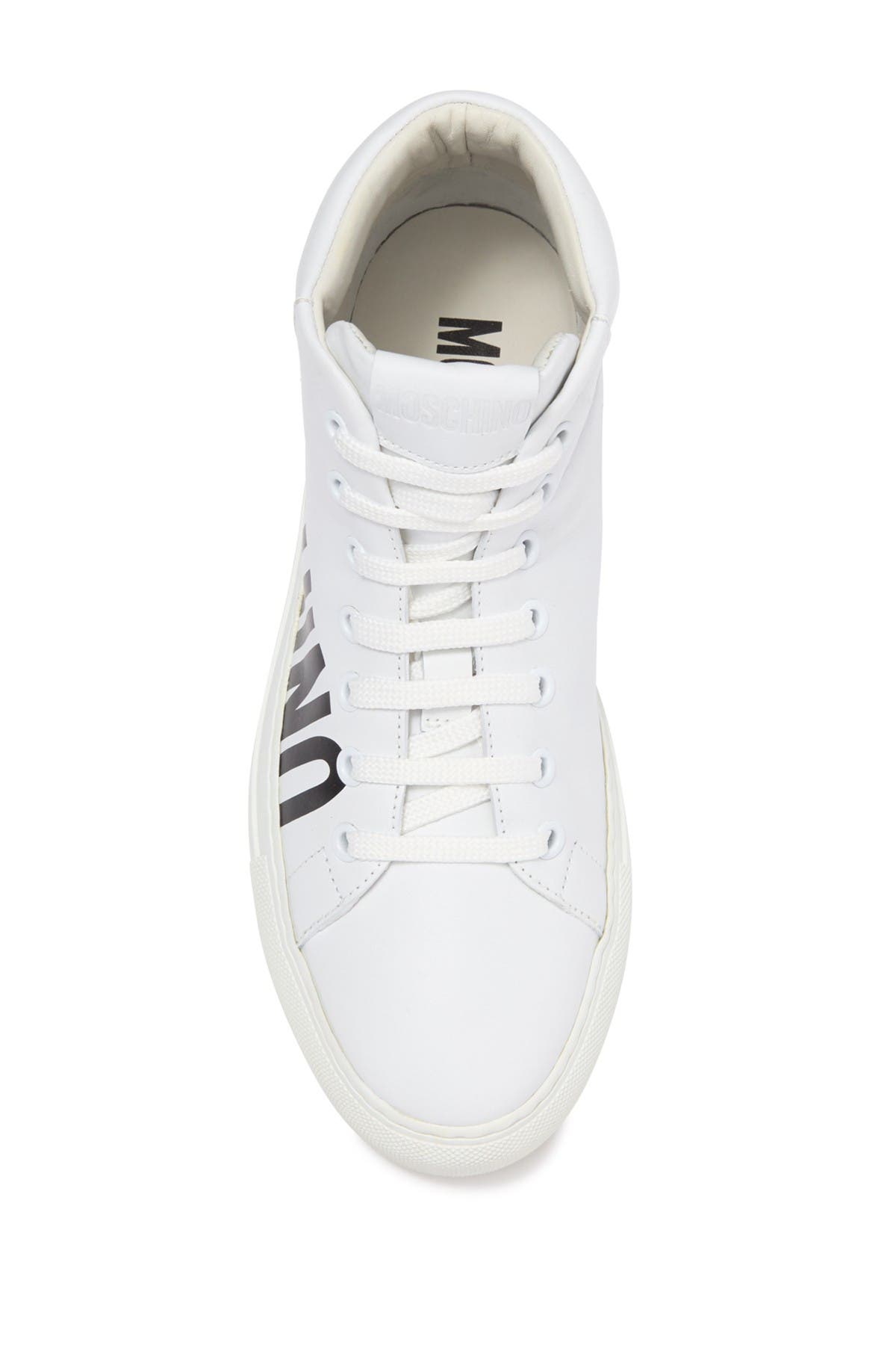 Moschino Logo Print High Top Sneaker, Alternate, color, 