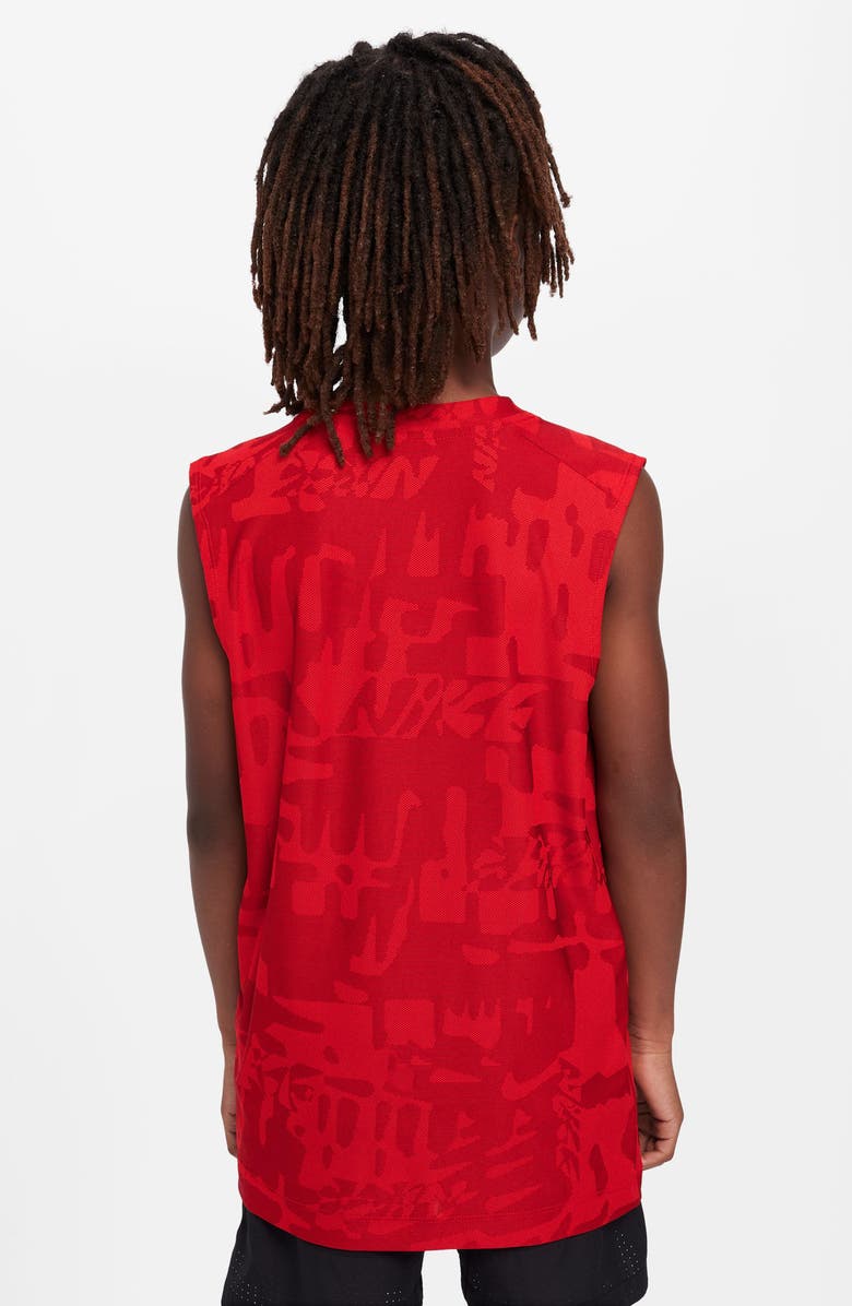 Nike Kids' Dri-FIT Multi Muscle Tee, Alternate, color, University Red/ White