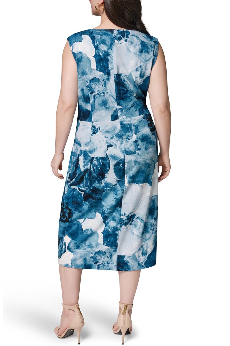 Floral Hardware Detail Midi Dress, Alternate, color, NIGHTFALL MULTI