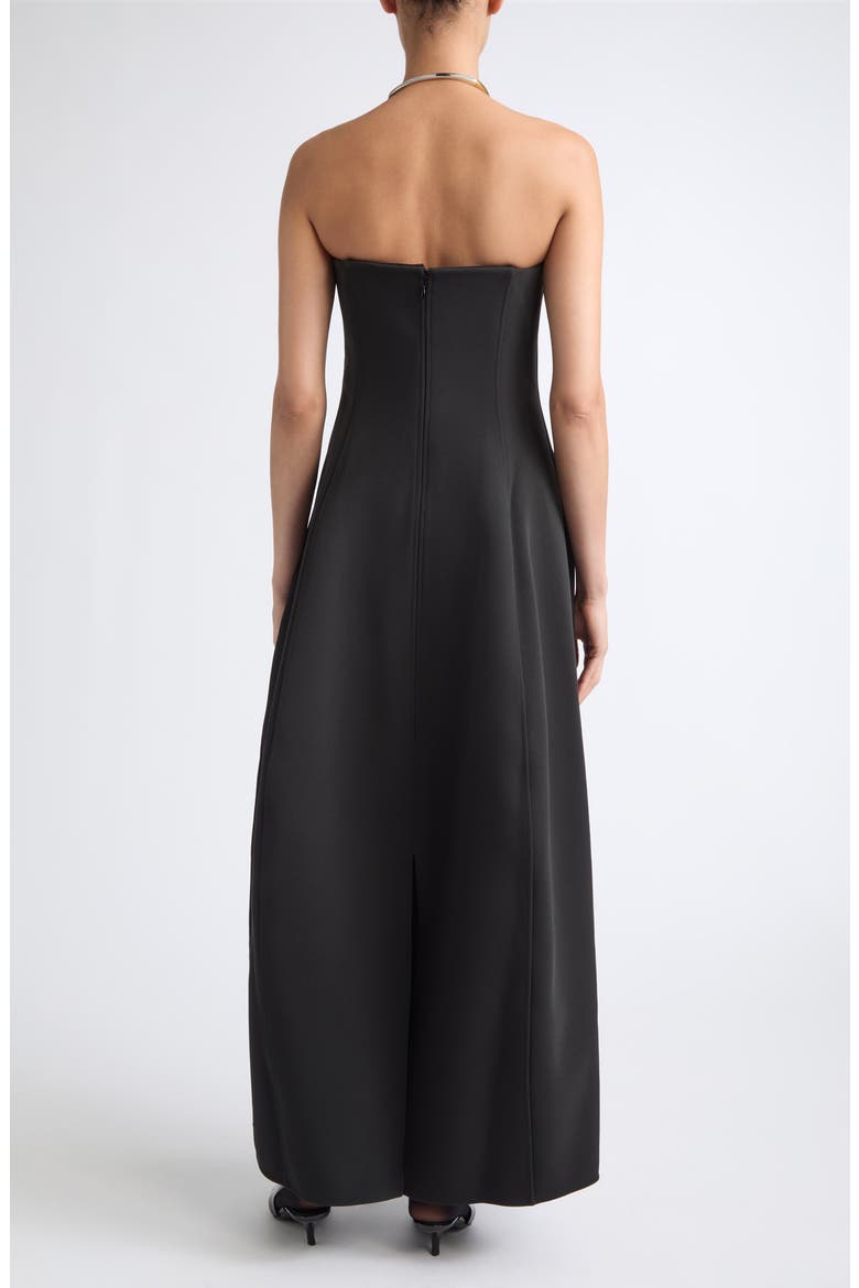 Strapless Crepe Balloon Dress, Alternate, color, WASHED BLACK