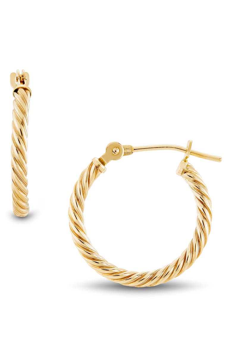 Frankie & Zoe 14K Yellow Gold Spiral Huggie Hoop Earrings, Alternate, color,