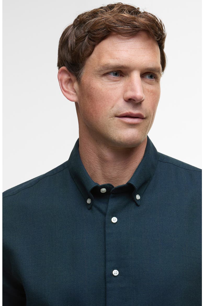 Tamish Regular Fit Herringbone Button-Down Shirt, Alternate, color, NAVY