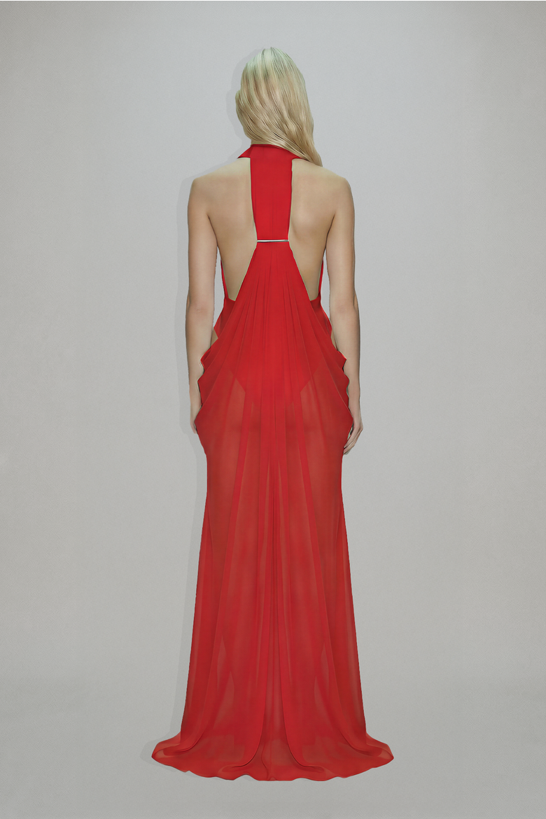 Mina Maxi Dress, Alternate, color, Imperial Red