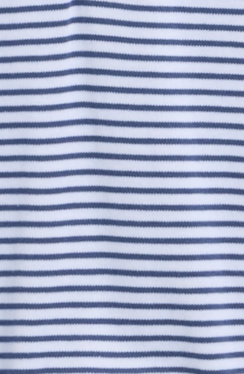 Kissy Kissy Stripe Pima Cotton Polo Romper, Alternate, color, Navy