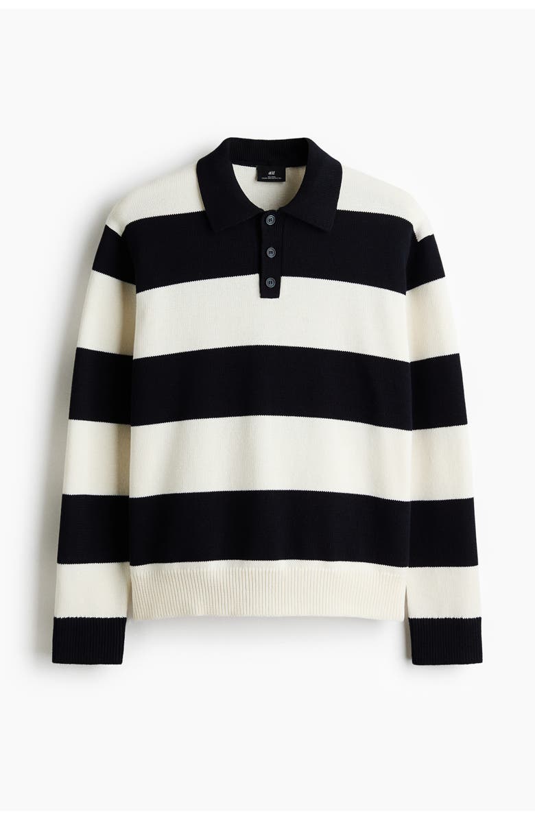 H&M Relaxed Fit Polo Shirt, Main, color, Dark Blue/Striped